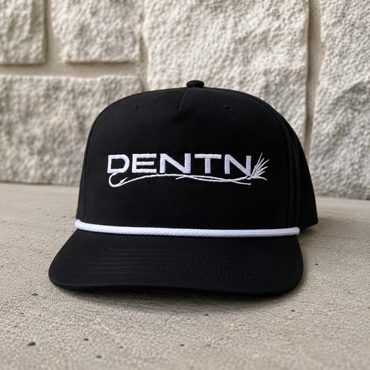 Black Snapped Line Hat